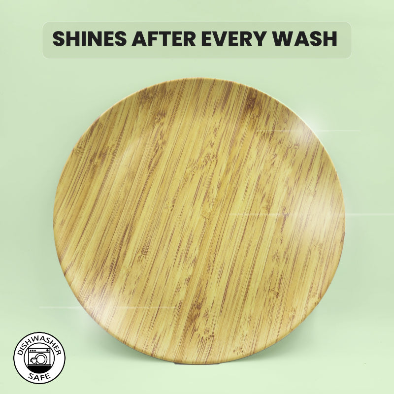 Bamboo Fibre Plate | 10 inches | Set of 6 | Multiple Designs