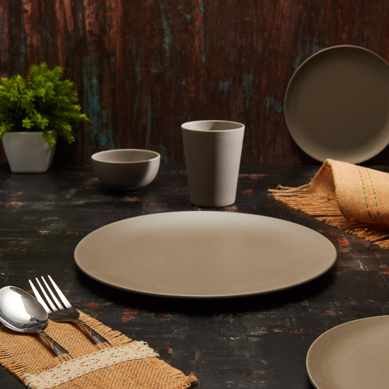 Bamboo Wooden Fibre Plate | Set of 6 | Multiple Sizes