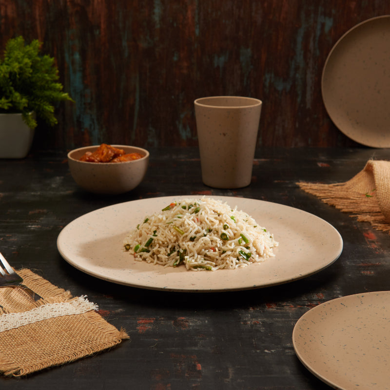 Bamboo Wooden Fibre Plate | Set of 6 | Multiple Sizes