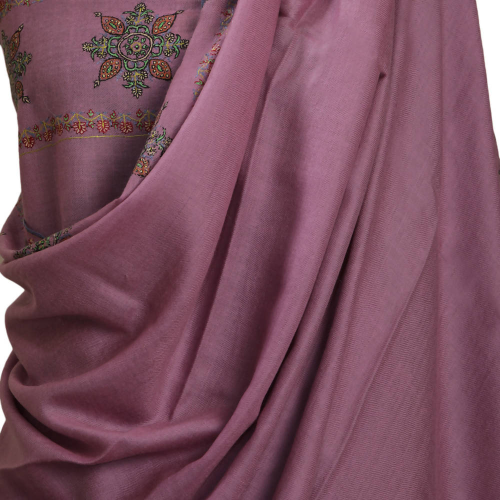 Nizalia Handmade Sozni Work Mouve Pashmina