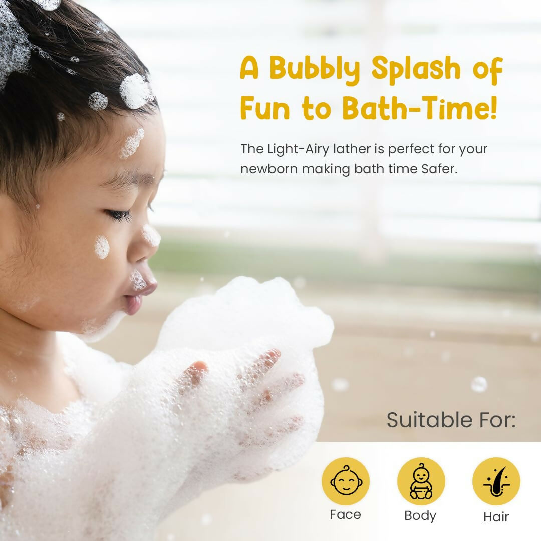 Mother Sparsh Simply Unscented Foaming Baby Face & Body Wash With Natural Oatmeal