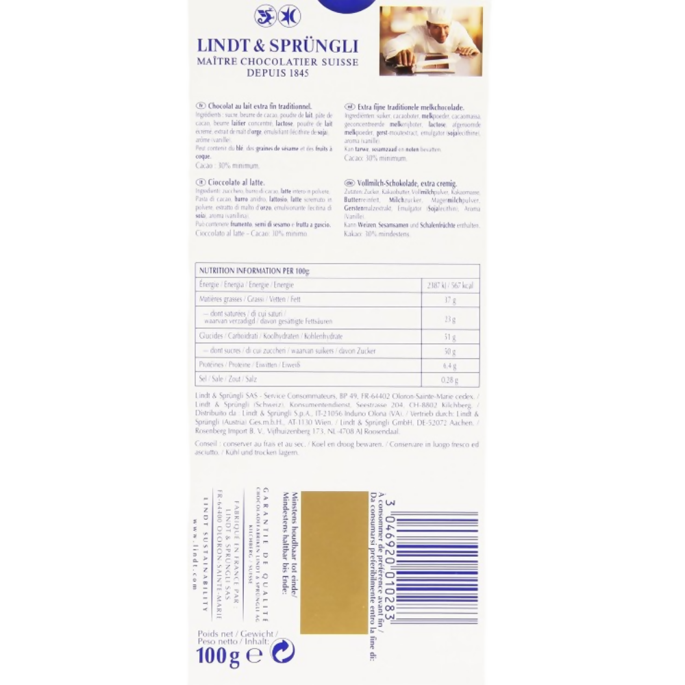 Lindt Excellence Extra Creamy Milk Chocolate