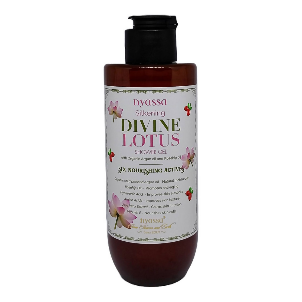 Nyassa Silkening Divine Lotus Shower Gel With Organic Oil And Rosehip Oil