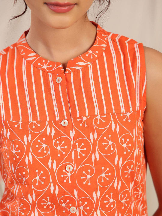 Anayna Women Ethnic Motifs Printed Regular Pure Cotton Kurta with Palazzos