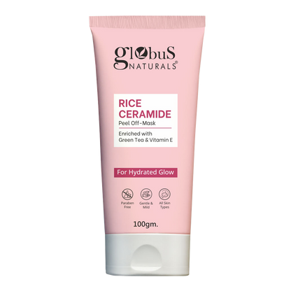 Globus Naturals Rice Ceramide Peel Off Mask, For Hydrated Glow Skin