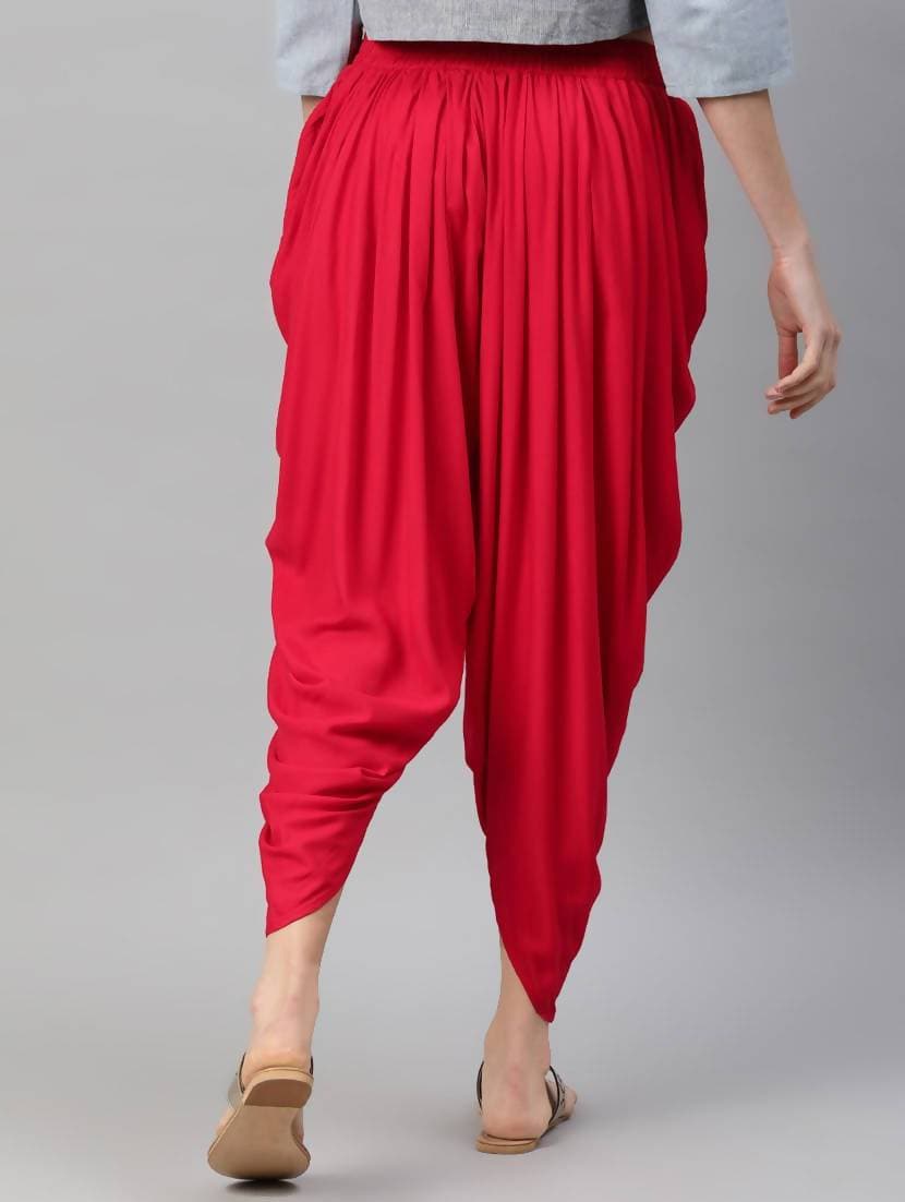 Cheera Women’s Red Dhoti Pant CH10D