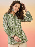 Sangria Women Abstract Printed Cotton A-Line Regular Top