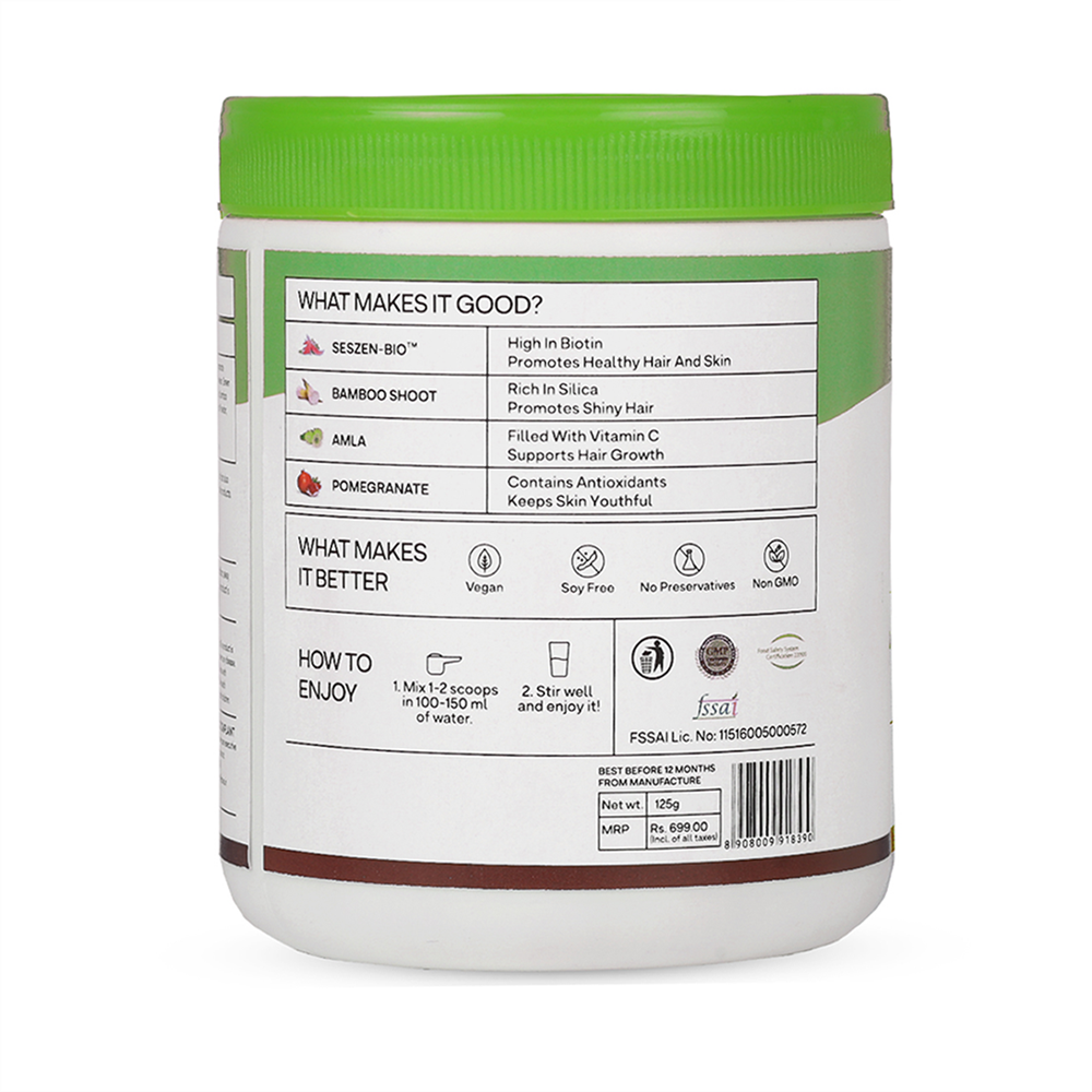 OZiva Plant Based Biotin (10,000+ mcg) - 125 gms