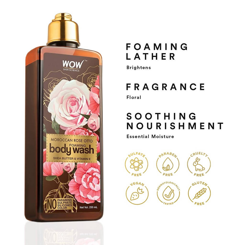 Wow Skin Science Moroccan Rose Otto Foaming Body Wash - 250 ml