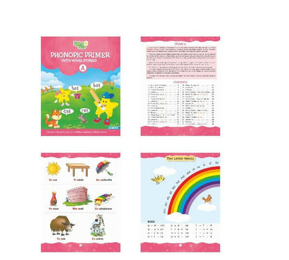 Rising Star Phonopic Primer (With Vowel Stories) Book Set Set of 3| Letter Words| Phonic Activity Book| Ages 3-7 Years
