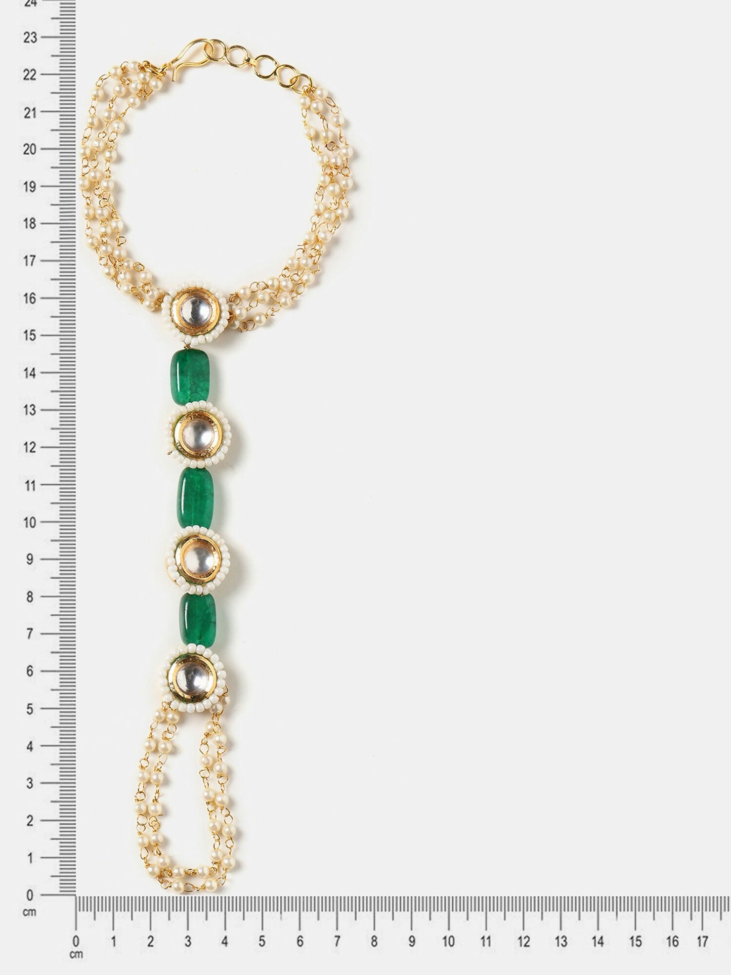 Ruby Raang Emerald Pearl Hand Harness
