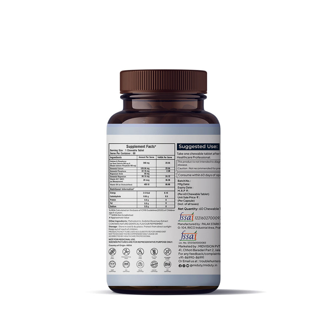 Miduty By Palak Notes Kids Calcium Chewables - 60 Caps