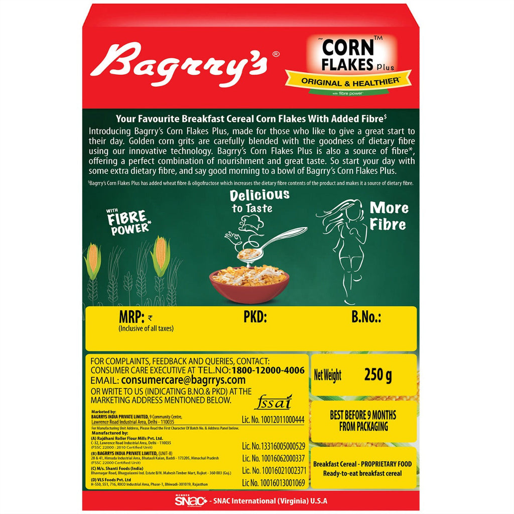 Bagrry's Corn Flakes Plus - Original and Healthier