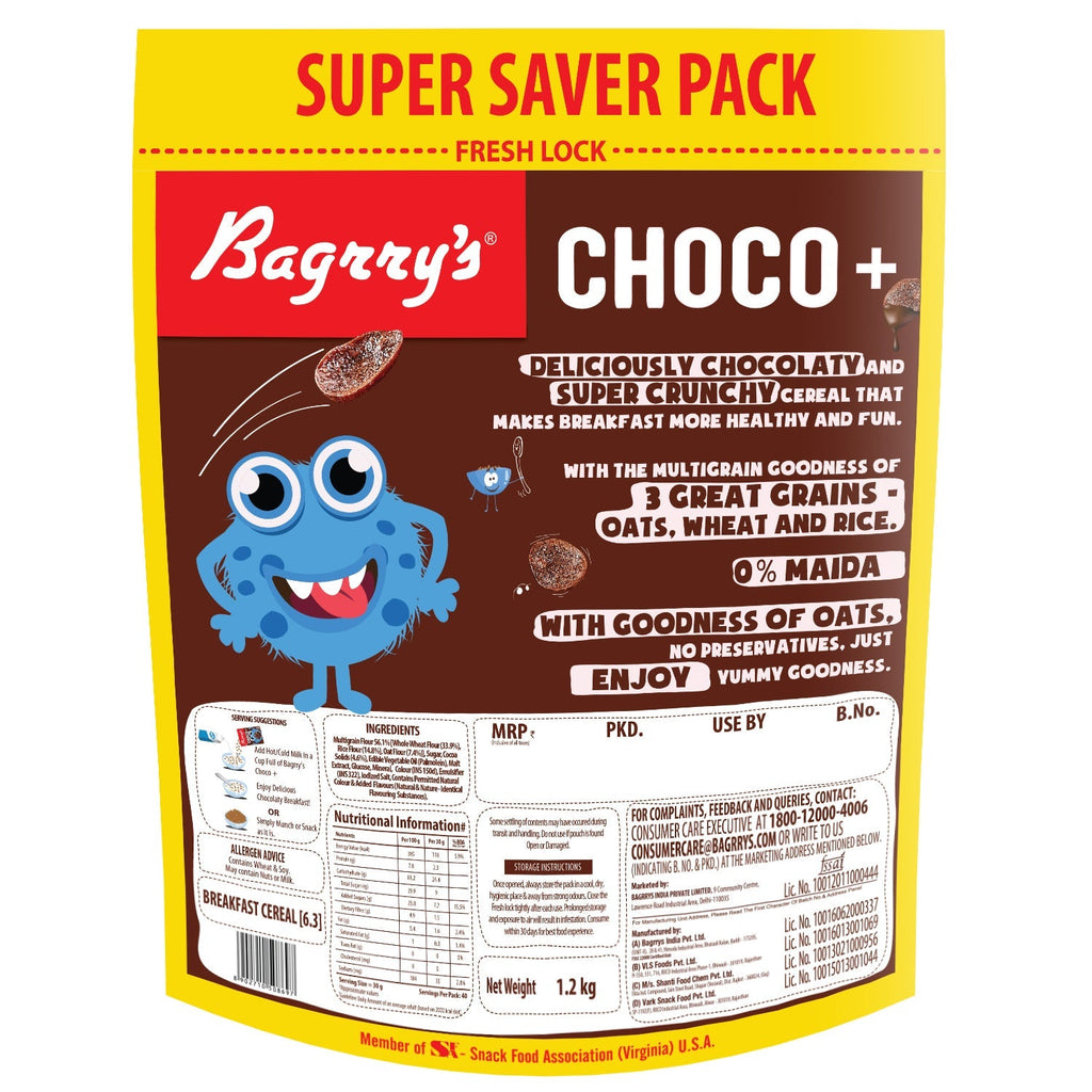 Bagrry's  Choco+ with 3 Great Grains - 375 gms