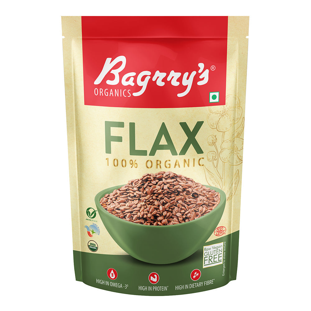 Bagrry's Organic Flax Seeds - 250 gms (Pack of 2)