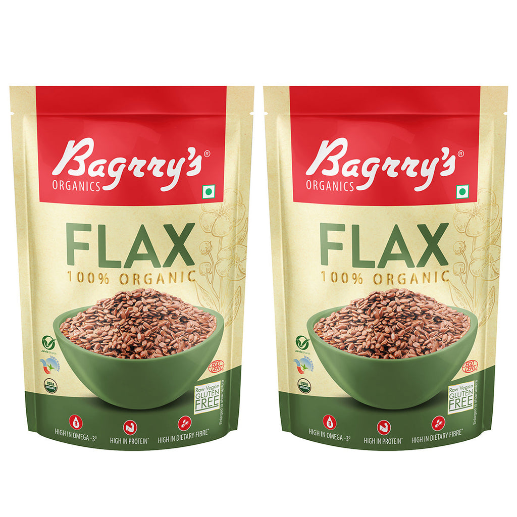 Bagrry's Organic Flax Seeds - 250 gms (Pack of 2)