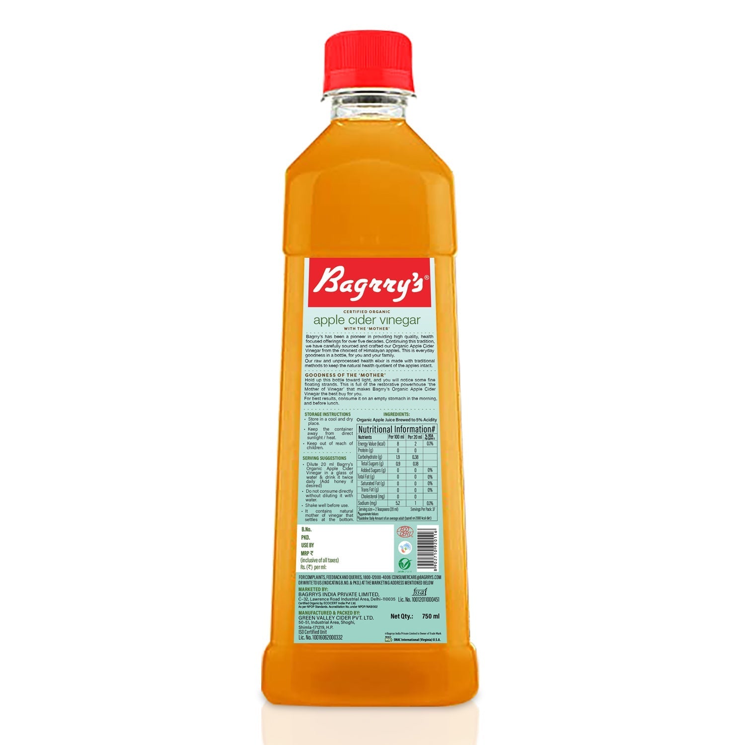 Bagrry's Apple Cider Vinegar - with the 'Mother'