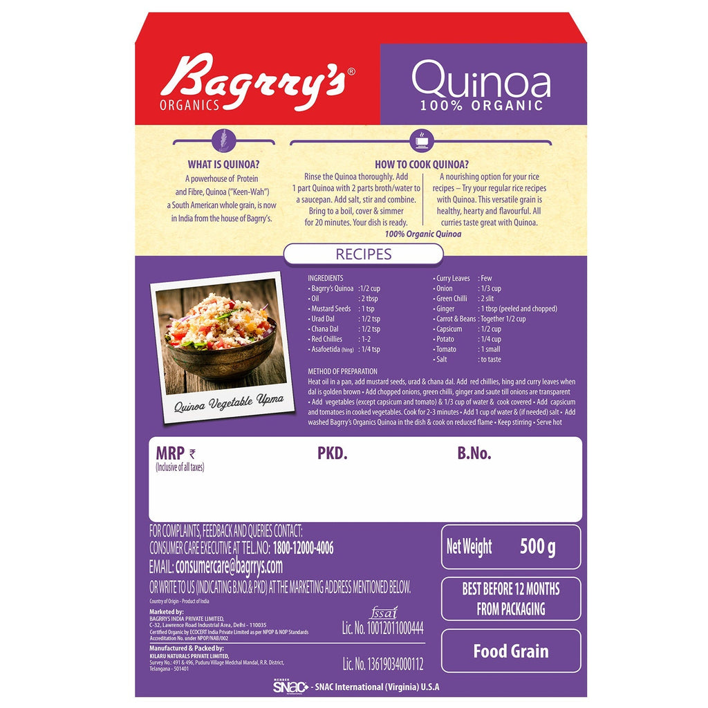 Bagrry's Organic Quinoa - 500 gms
