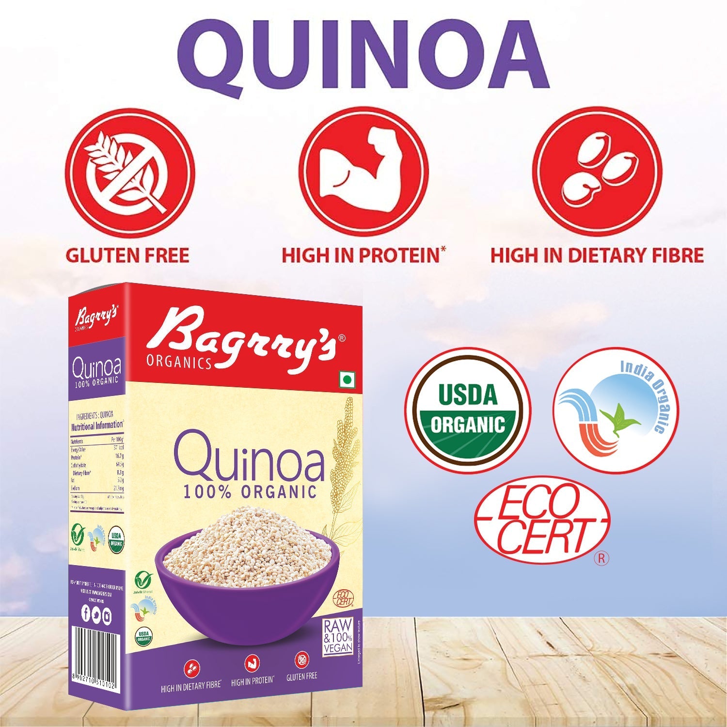 Bagrry's Organic Quinoa - 500 gms