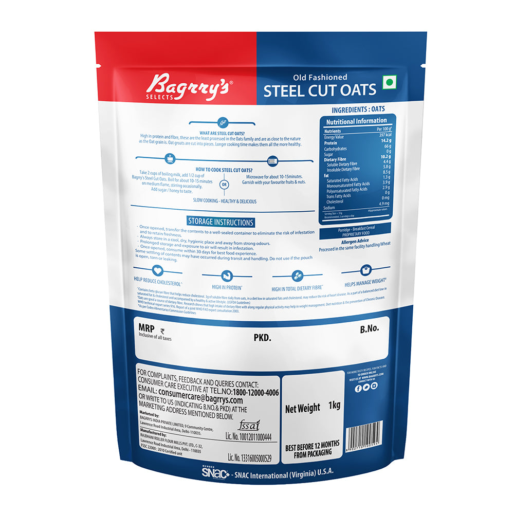 Bagrry's Steel Cut Oats - 500 gms