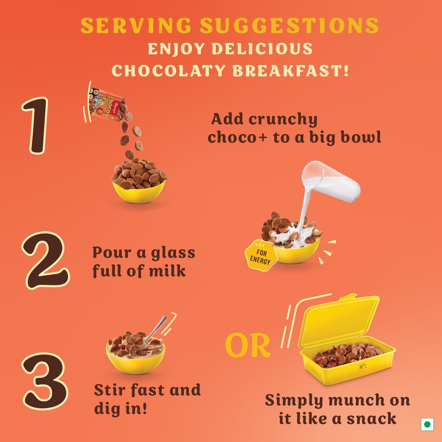 Bagrry's  Choco+ with 3 Great Grains - 375 gms