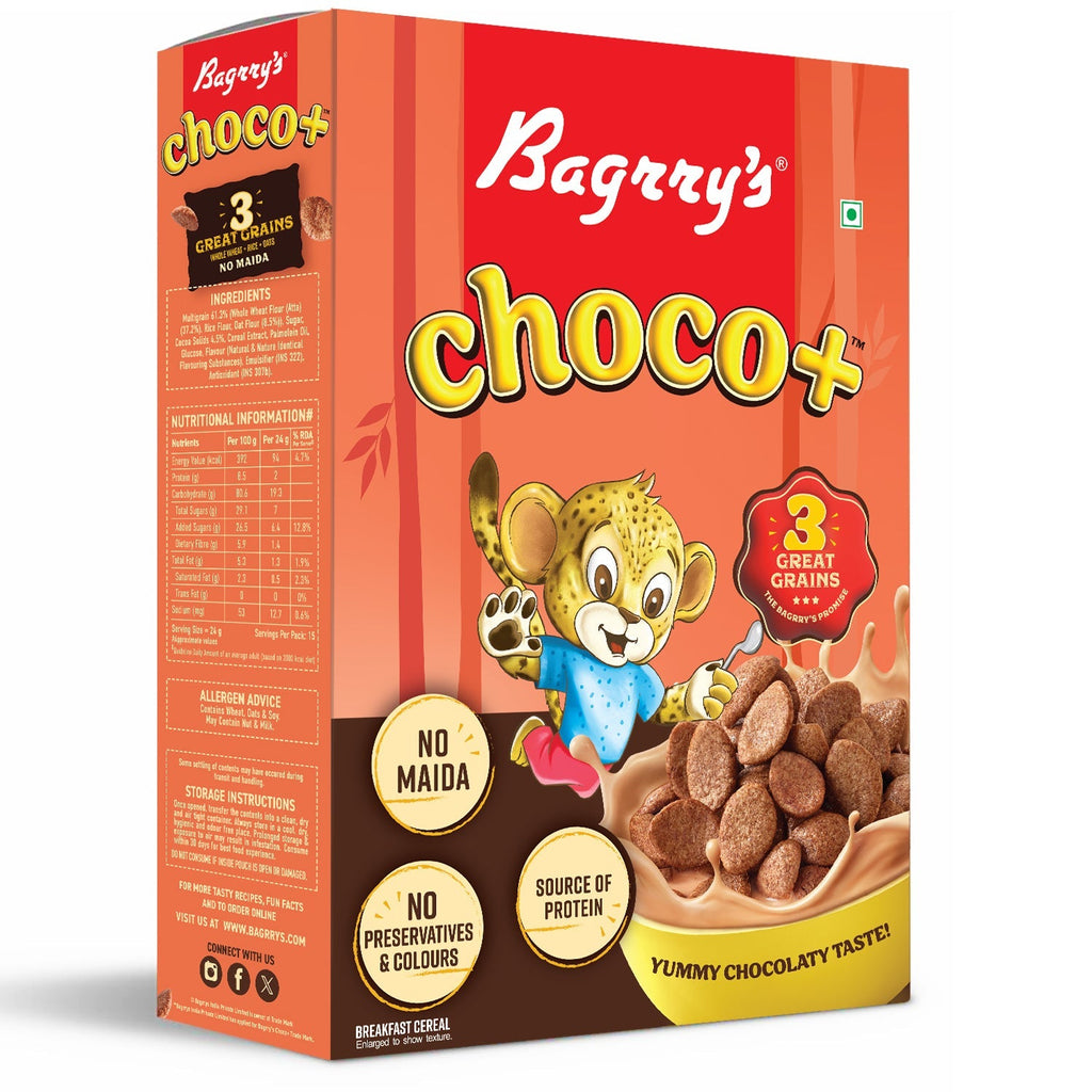 Bagrry's  Choco+ with 3 Great Grains - 375 gms