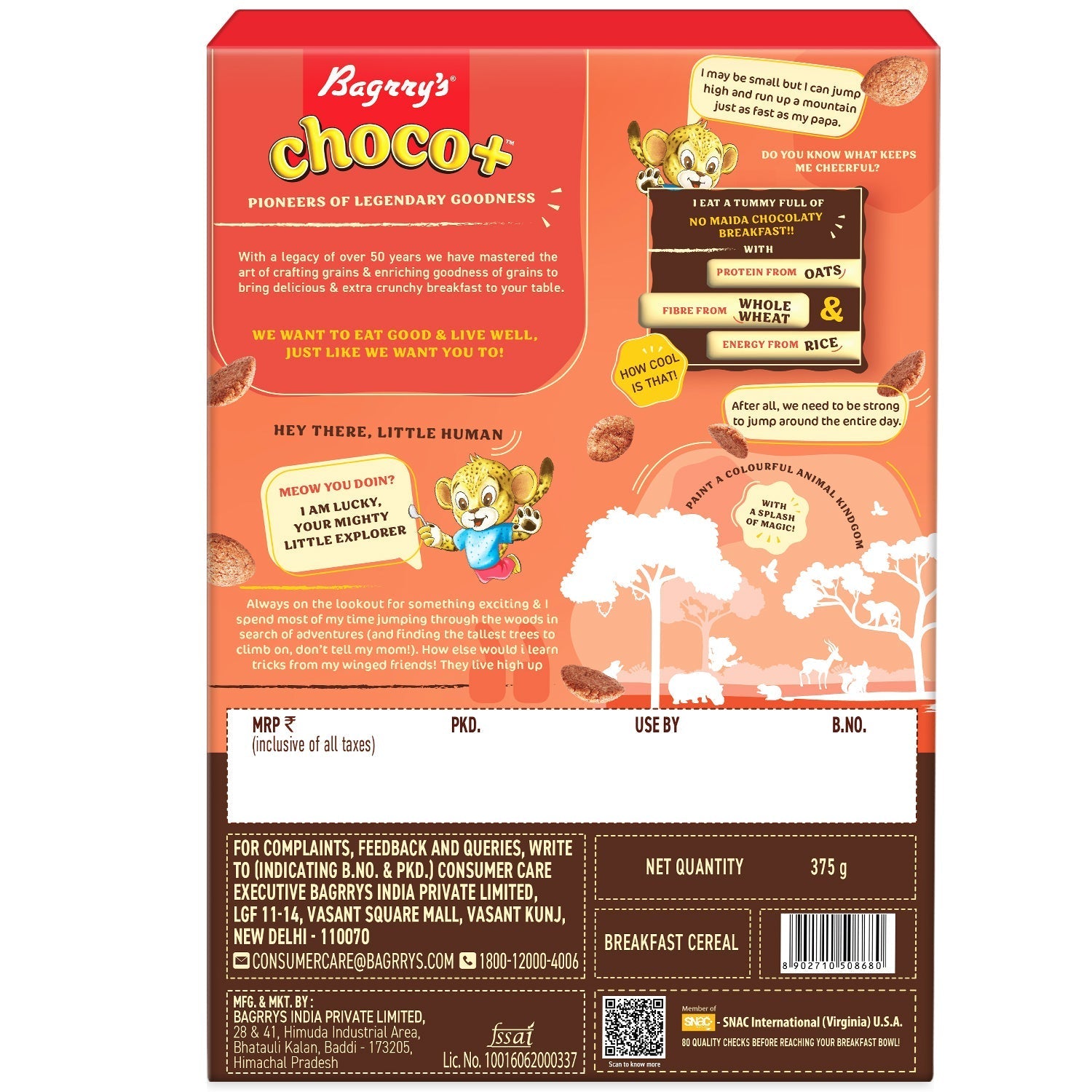 Bagrry's  Choco+ with 3 Great Grains - 375 gms