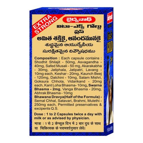 Baidyanath Vita Ex Gold Plus – Ayurvedic Energy Support Capsules (20 Caps)