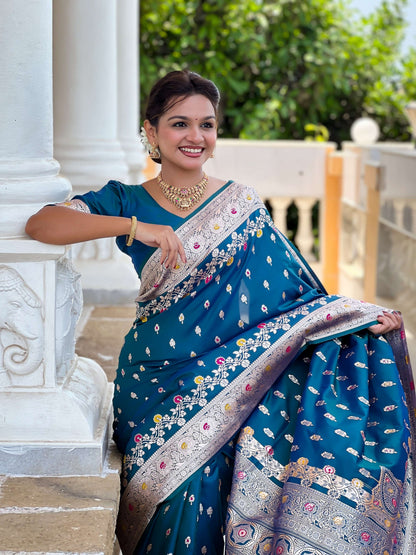 Vedant Vastram Soft Litchi Silk Banarasi Silk Jacquard Saree - Morpich