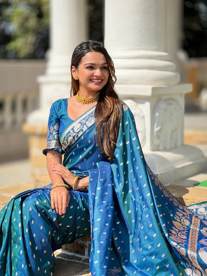 Vedant Vastram Soft Litchi Silk Banarasi Silk Jacquard Saree - Morpich