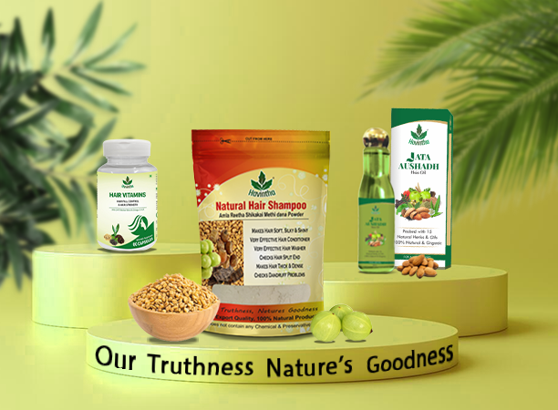 Havinth's Hair Combo Pack of Natural Hair Shampoo, Jata Aushadh Hair Oil and Hair Vitamin