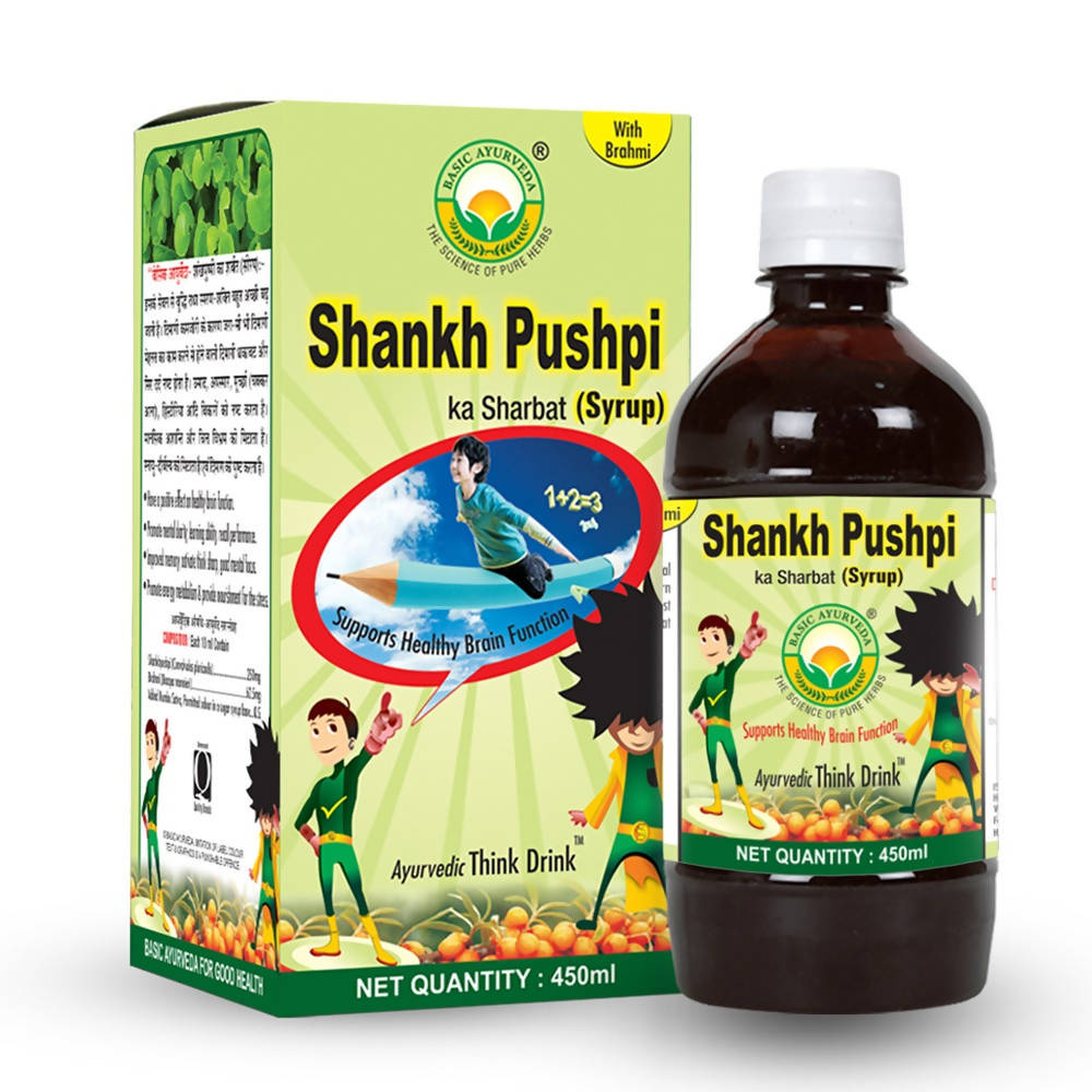 basic ayurveda shankh pushpi ka sharbat - 450 ml