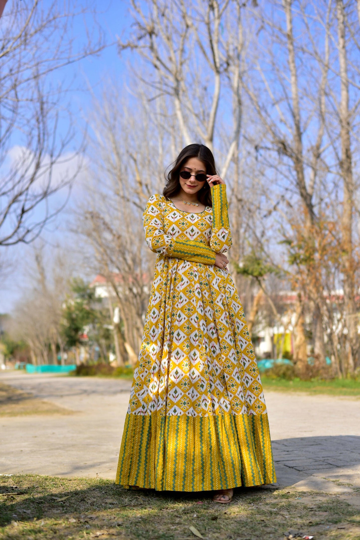 Aayaa Pure Muslin Gown With Heavy Digital Print - Multi Color