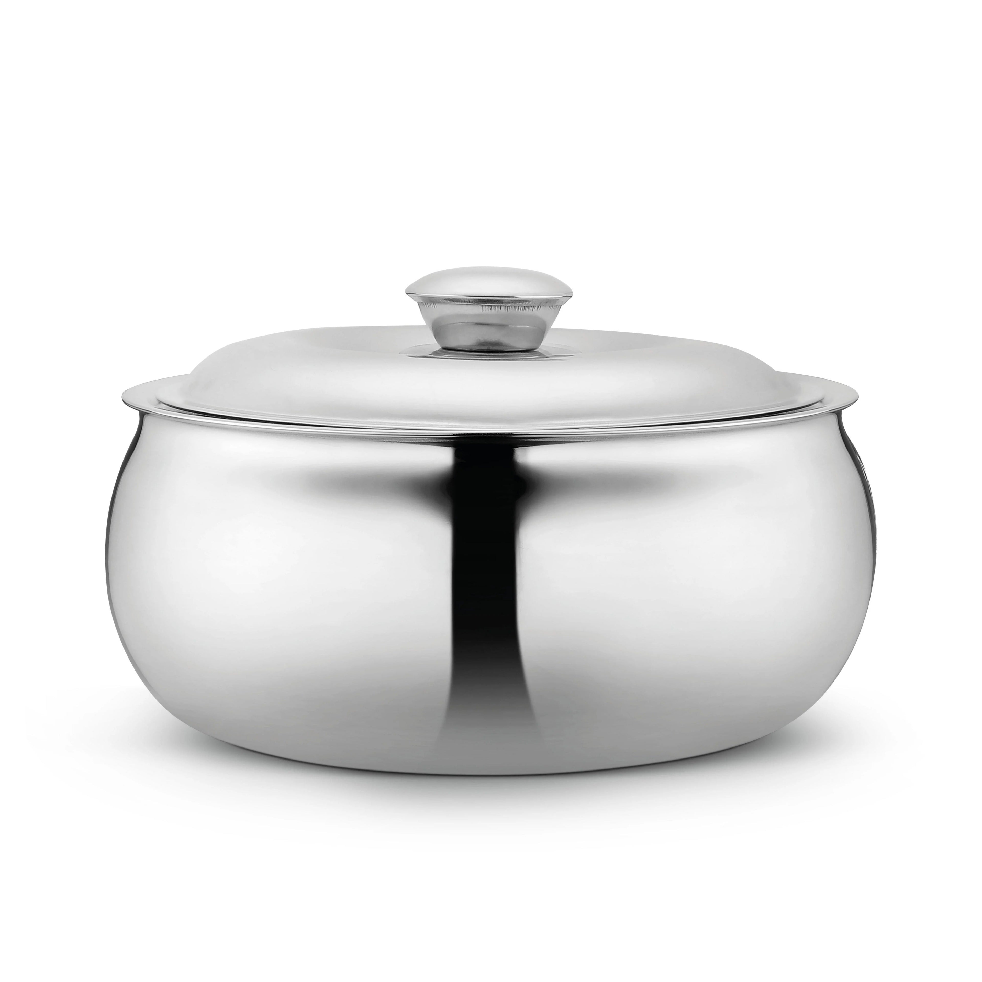 Classic Essentials Belly Stainless Steel Tripot Hot-Pot Thermoware Casserole 3000ml