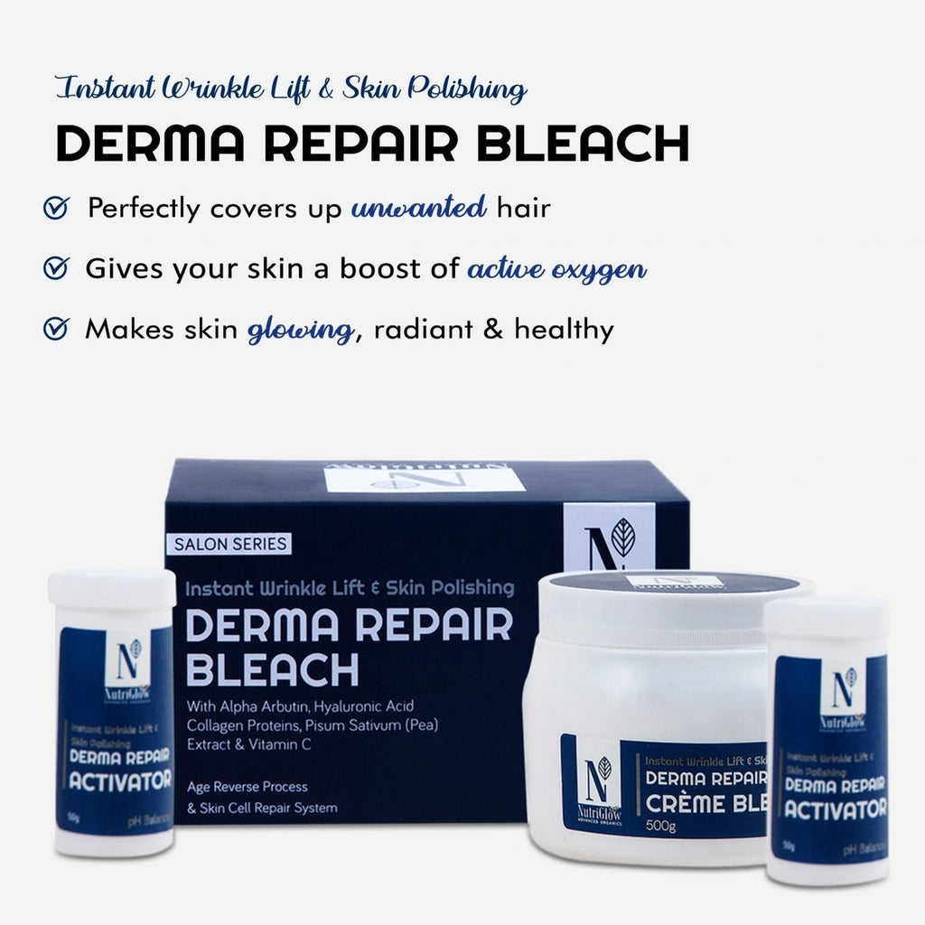 NutriGlow Advanced Organics Derma Repair Cream Bleach Kit - 700 gms