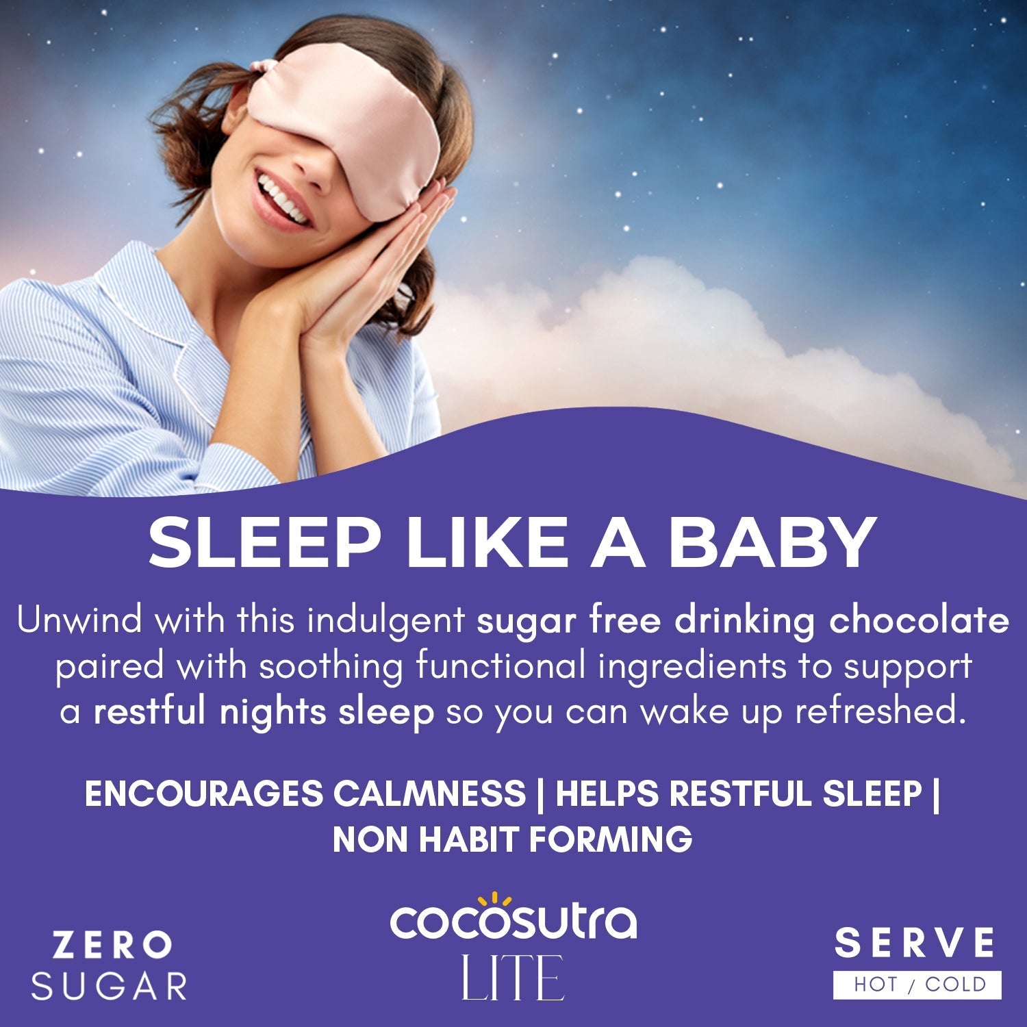 Cocosutra Relax Sugar Free Drinking Chocolate Mix Melatonin Supplement - 200 gms
