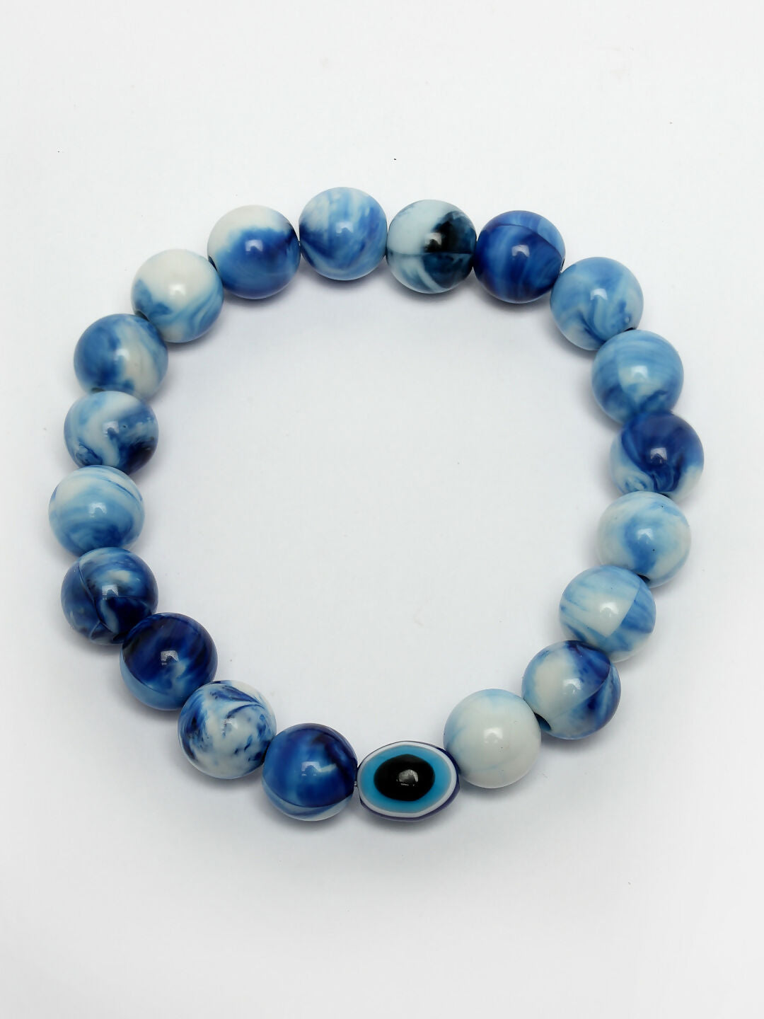 NVR Women & Men Set of 4 Multicolor Evil Eye Elasticated Rakhi With Roli Chawal