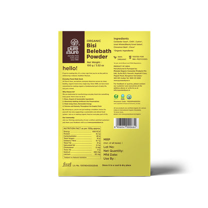 Pure & Sure Organic Bisi Belebath Powder