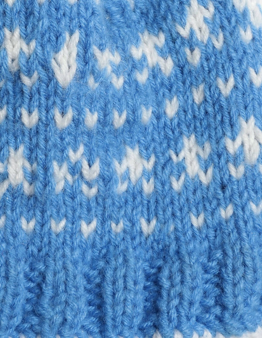 Chutput Kids Woollen Hand Knitted Pom Pom Detailed Cap - Blue