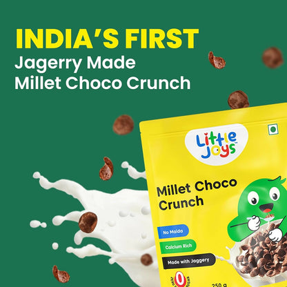 Little Joys Millet Choco Crunch Breakfast Cereal for Kids Made with Ragi, Jowar, Foxtail & Red Rice