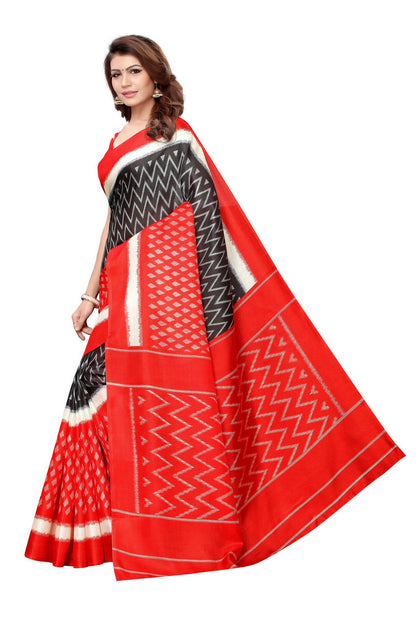 Vamika Red Kalamkari With Jhalar Khadi Silk Saree In Latest Fashion