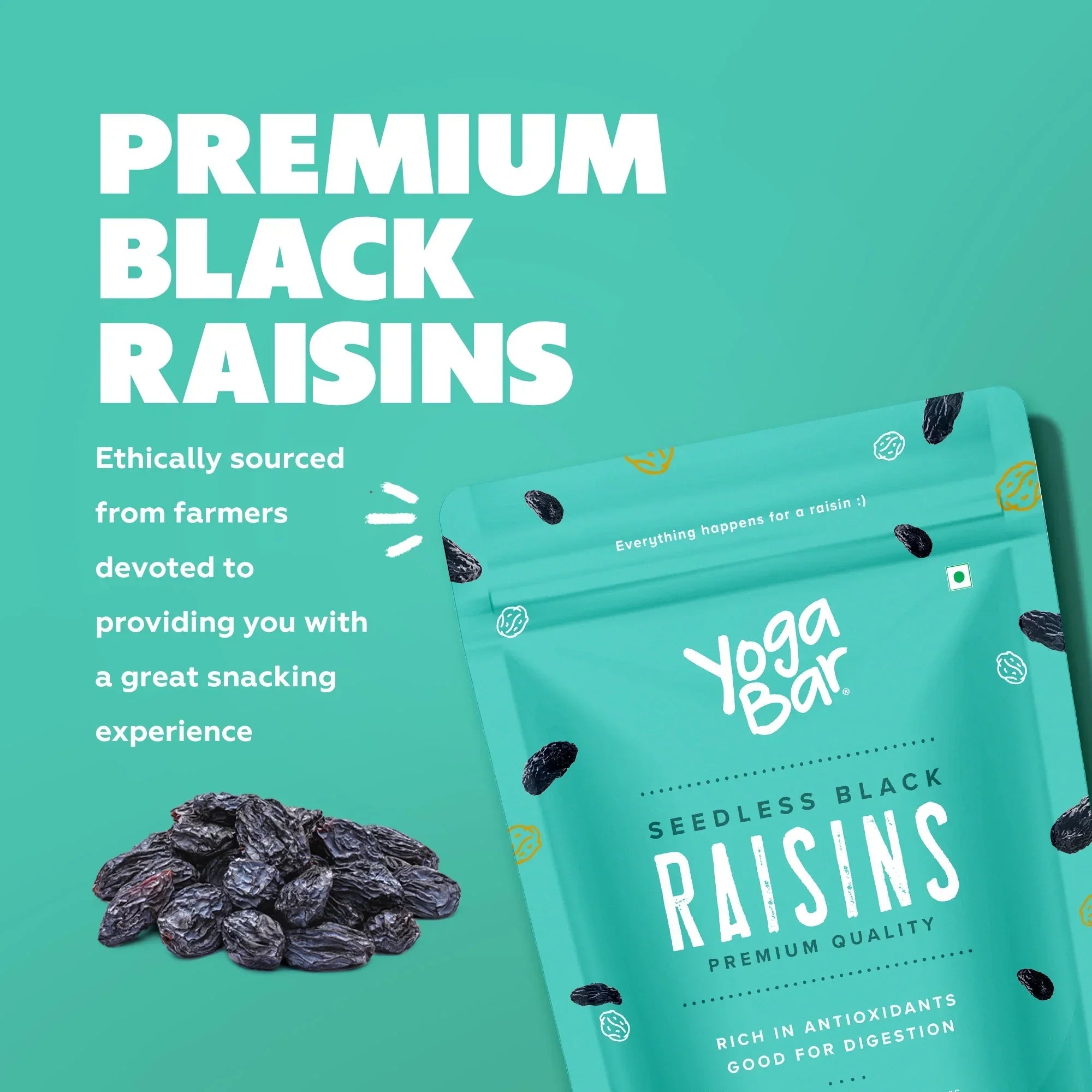 Yogabar Afghani Black Raisins - 200 gms