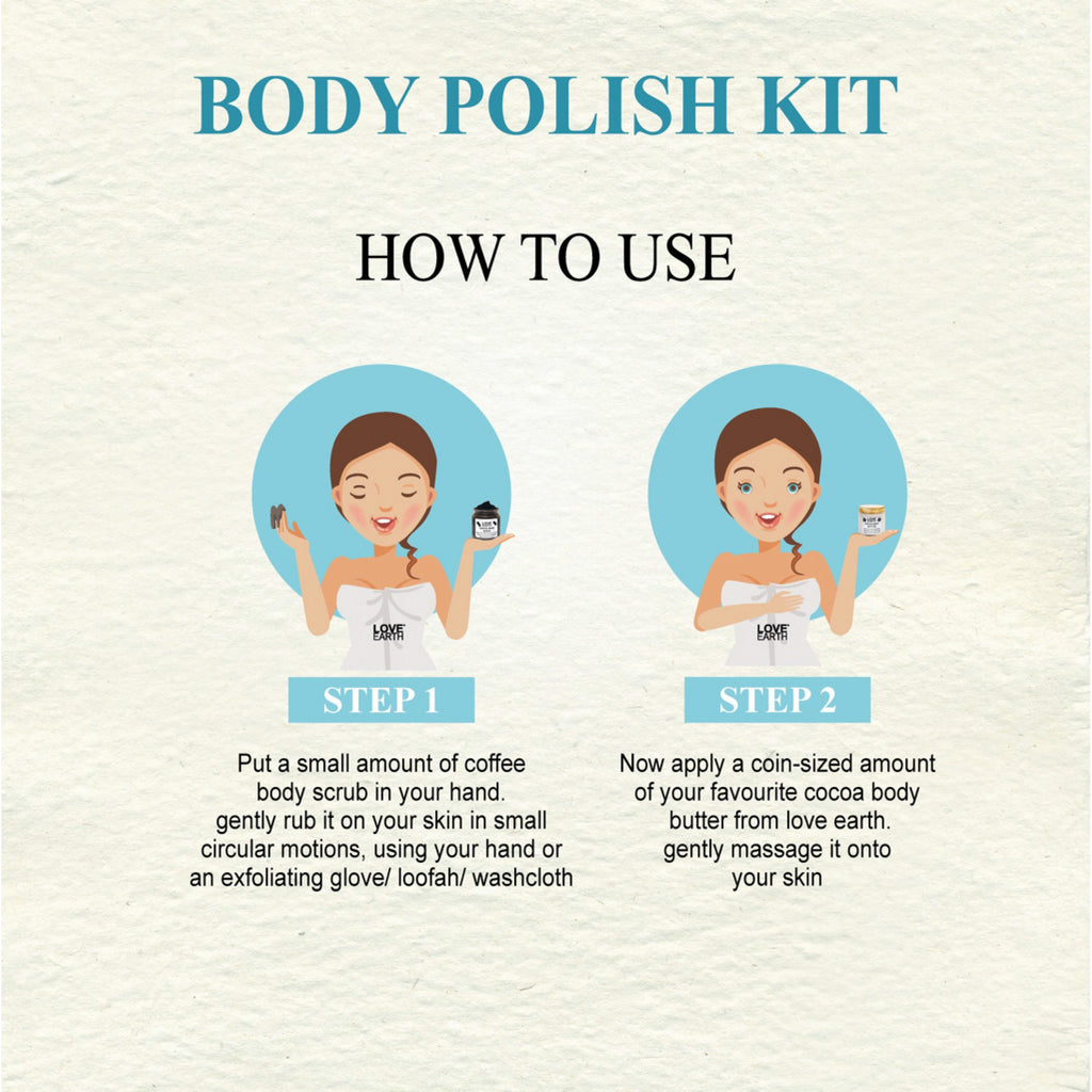Love Earth Body Polish Kit – Coffee Body Scrub & Cocoa Body Butter