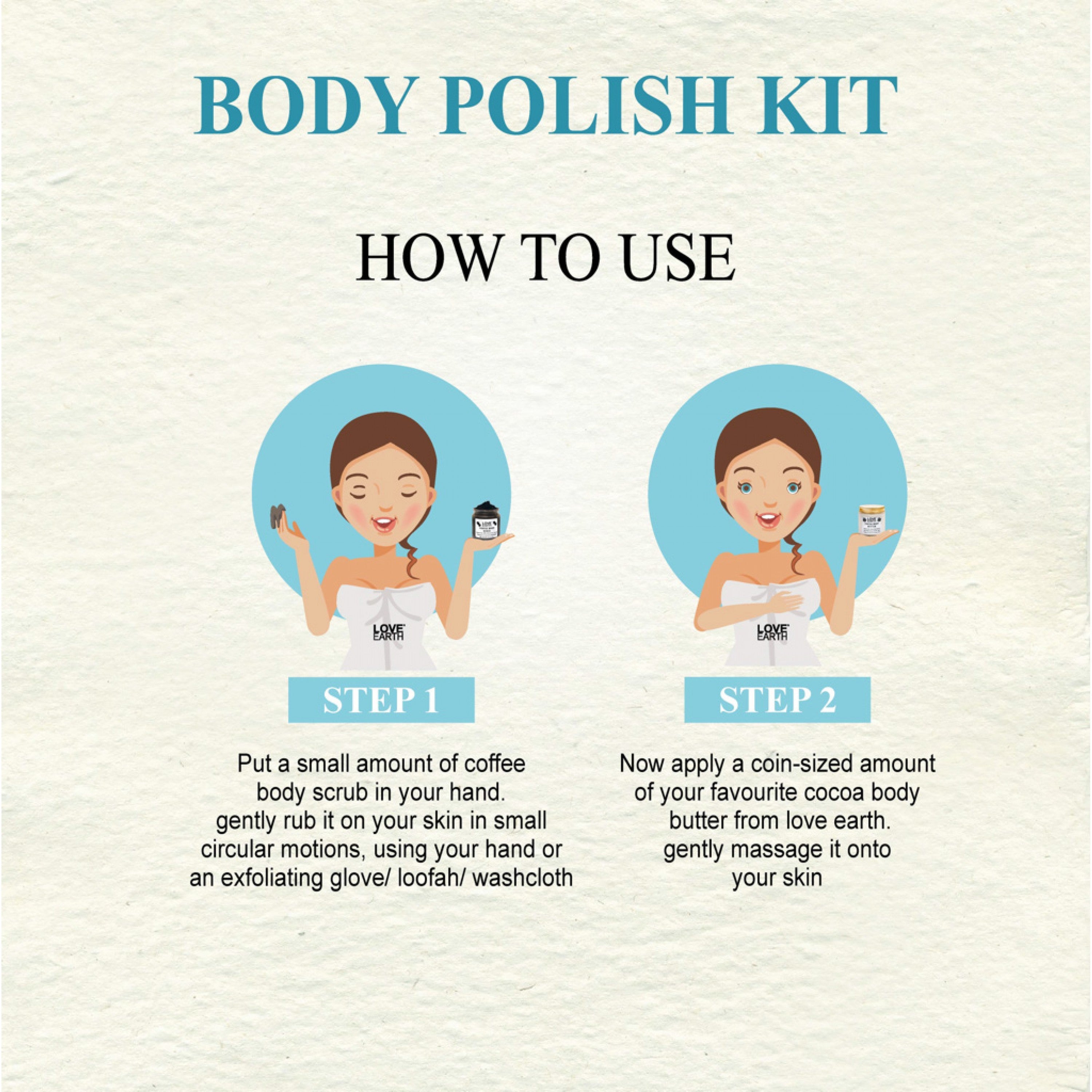 Love Earth Body Polish Kit – Coffee Body Scrub & Cocoa Body Butter