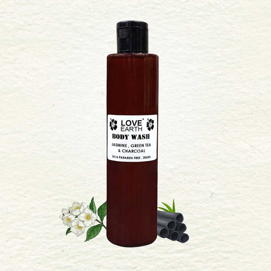 Love Earth Body Wash - Jasmine, Green Tea & Charcoal - 200ml