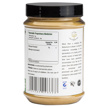 Bixa Botanical Brahmi - Nir Brahmi Herb Powder Bacopa Monnieri - 200 gms