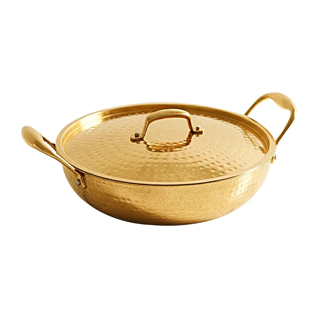 Artarium Brass Kadai with Kalai (Tin Coating) and Lid