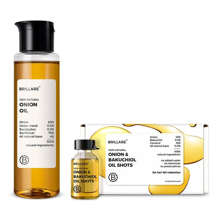 Brillare Onion & Bakuchiol Oil Shots and Onion Oil Combo