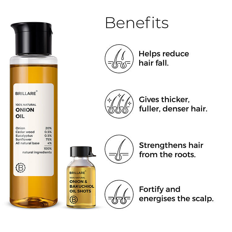 Brillare Onion & Bakuchiol Oil Shots and Onion Oil Combo