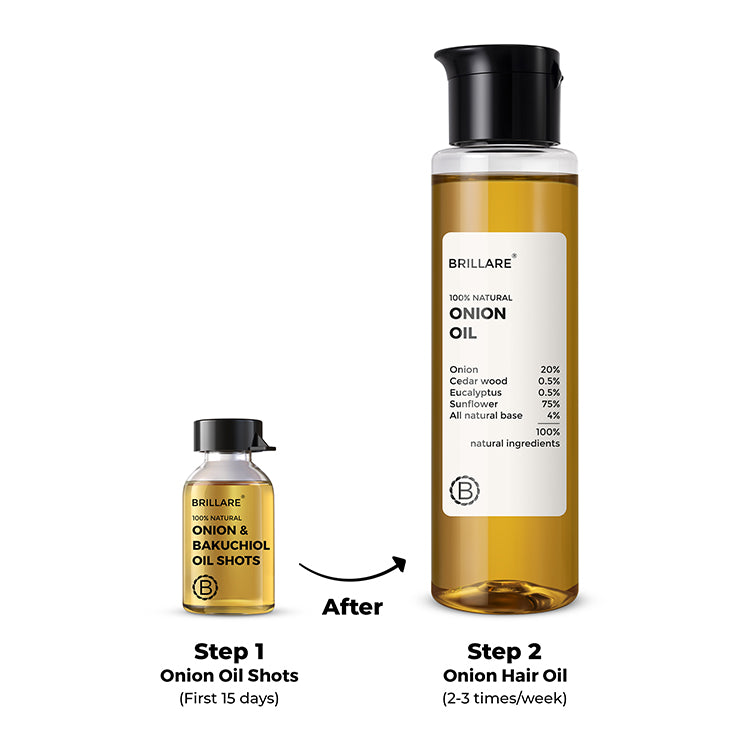 Brillare Onion & Bakuchiol Oil Shots and Onion Oil Combo